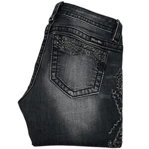 Miss Me Silver Tribal Thigh Grey Signature Skinny Jeans